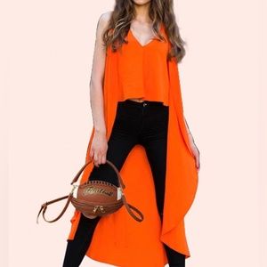 Zara Orange High Low top size small